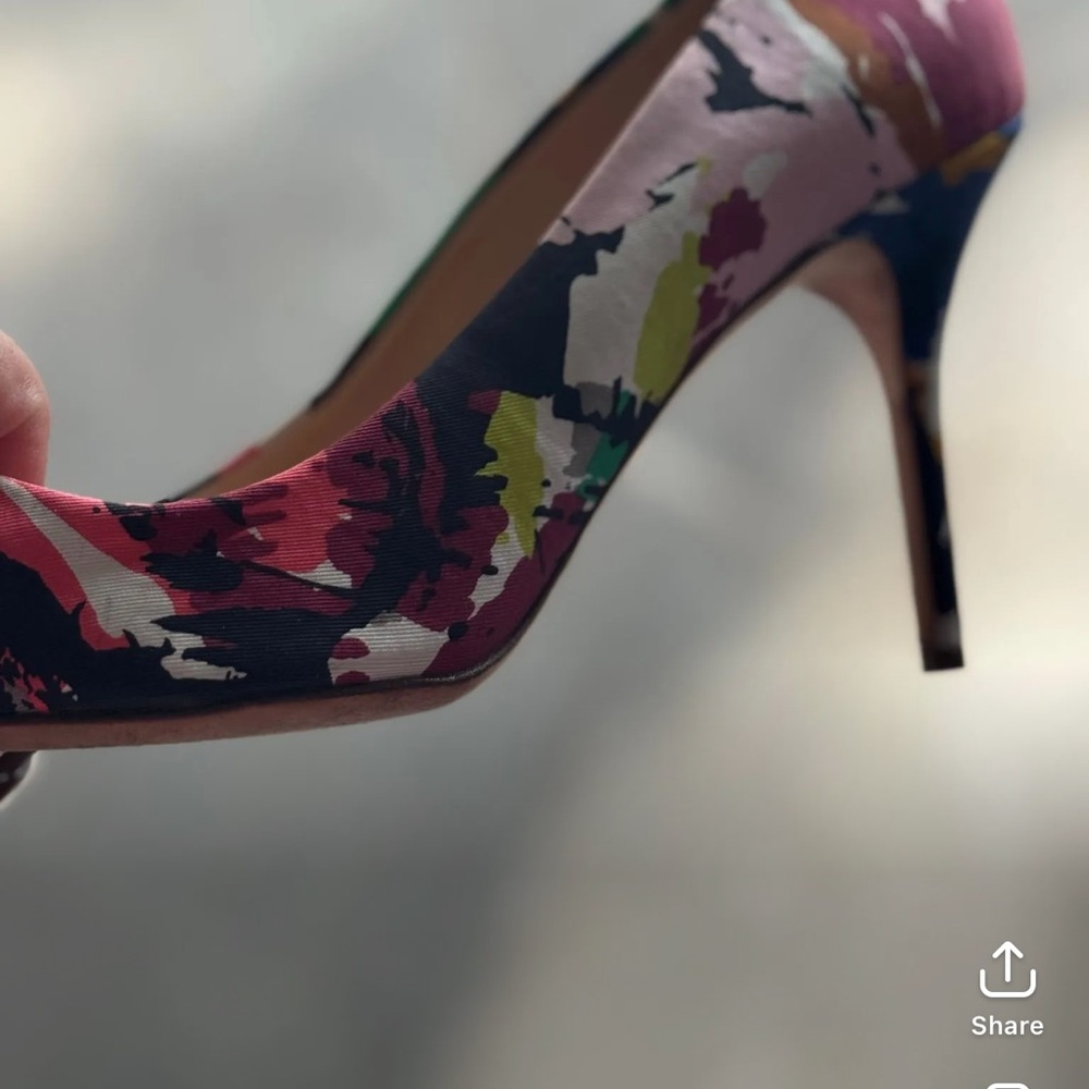 J. Crew Pink and Black Floral Embellished Flats MSRP $378 - Picture 4 of 5